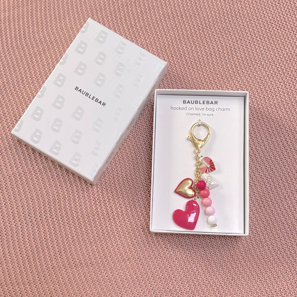 BaubleBar Heart Charm with Pink and Red Accents